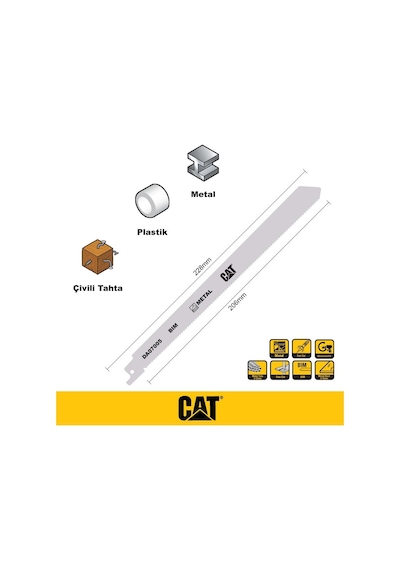 Cat Da07005 228mm 2 Parça Profesyonel Metal/çivili Ahşap Kesme Tilki Kuyruğu Testere Ucu