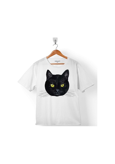 Kara Kedi Silüet Tasarım Göz Black Cat Eye Çocuk Tişört 001
