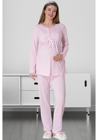 Mecit Pijama Mecit 5414 Pembe Lohusa Pjama Takımı