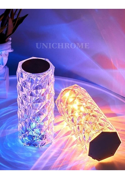 Kristal Elmas Led Dokunmatik Sensör Usb Şarjlı Masa Lambası Rgb Gece Lambası Diğer