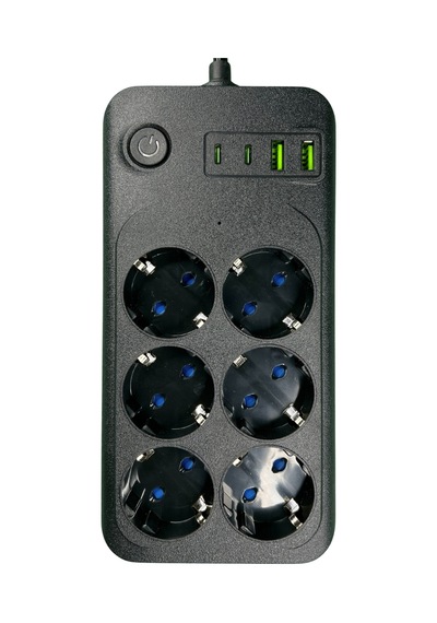 Techmaster 2 Usb 2 Type-c Akım Çocuk Korumalı 6lı Priz 5mt Kablo Diğer