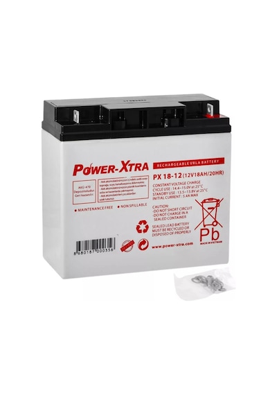Power-Xtra PX18-12 12 V 18 Ah Bakımsız Kuru Akü