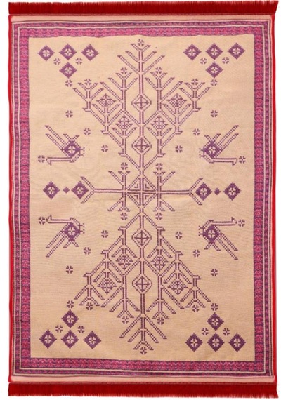 Bigghome Çift Taraflı Kilim, Makinede Yıkanabilir, Modern Desenli, 80 150 Cm, Sa25cy