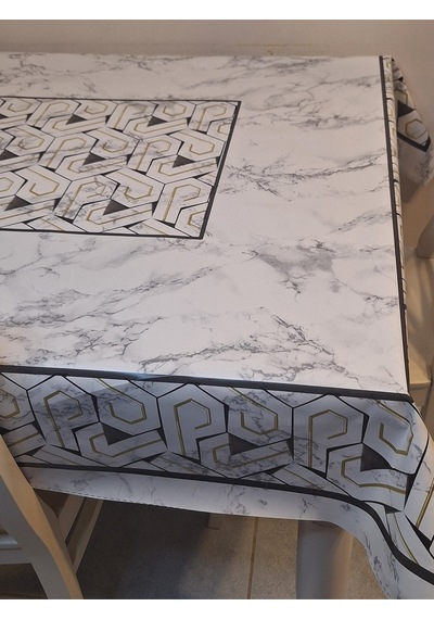 Dora Pano Elyaf Tabanlı Pvc Muşamba - Desenli Silinebilir 120 X 140 Hazır Masa Örtüsü Kmp40 Siyah