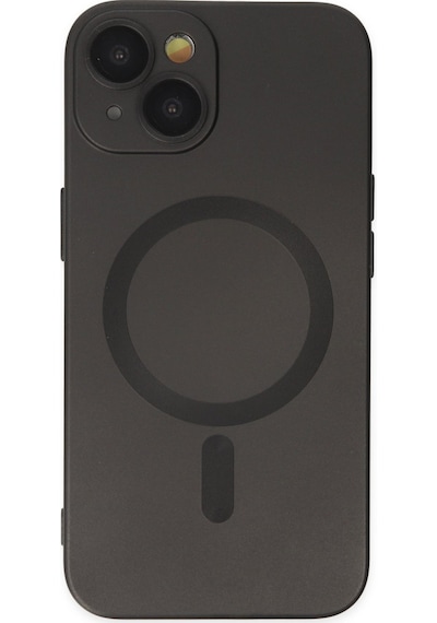 Apple iPhone Uyumlu-  14 Plus Kılıf Moshi Lens Magneticsafe Silikon - Siyah