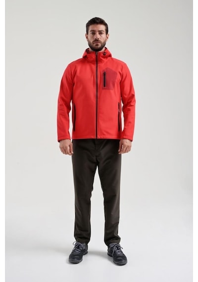 Exuma 2111161 Erkek Kırmızı Yağmur Rüzgar Geçirmez Softshell Özellikli Mont 001