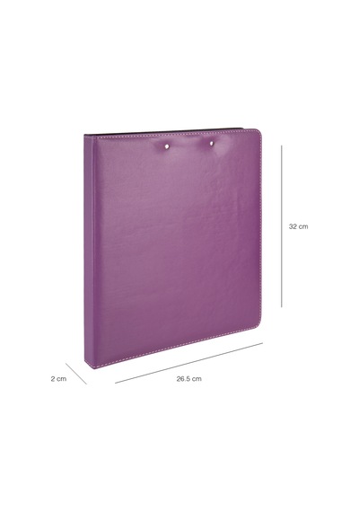 Evrak Sunum Tanıtım Firma Klasörü Sekreterlik A4 150 Yaprak Kapasiteli Ring Binder File Vegan 26,5x32 Cm. Lila