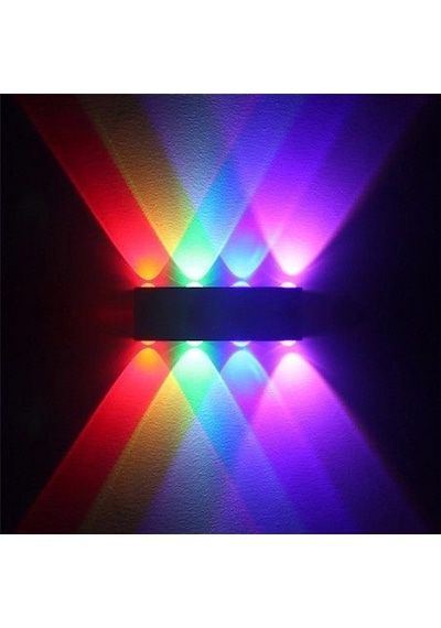 Otel, Cafe, Bar, Disko Aplik, 4 Işık Renkli Dekoratif Led Aplik, 8 Watt Modern Tasarım Led Armatür Çok Renkli