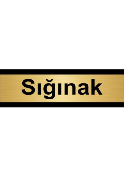 Sığınak 5x20cm Altın Renk Metal Yönlendirme Levhası
