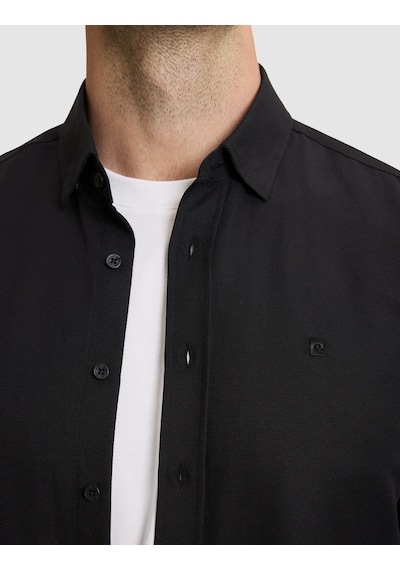 Pierre Cardin Siyah Slim Fit Dokulu Uzun Kollu Gömlek 50333820-vr046