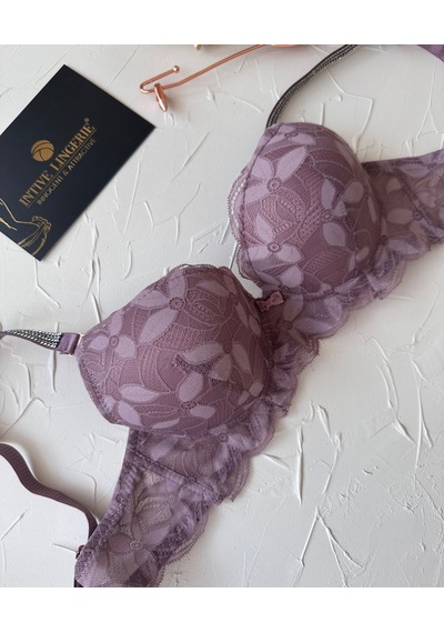 Jasmine Askıları Parlak Taşlı Hafif Destekli Dantelli Soft Cup İt Gül Kurusu