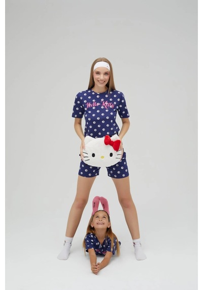 Hello Kitty Kız Çocuk Kısa Şortlu Pamuklu Pijama Takımı Renklı