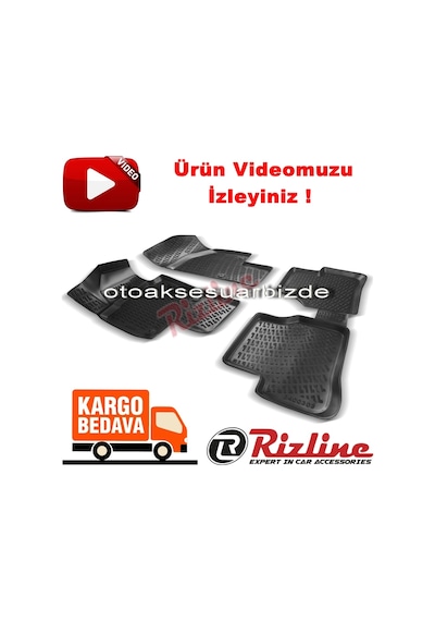 Vw Passat Cc 3D Paspas Havuzlu Siyah 2011-2015 Arası Rizline