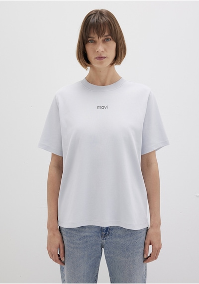 Mavi - Mavi Logo Baskılı Beyaz Tişört 1612829-89201 Beyaz