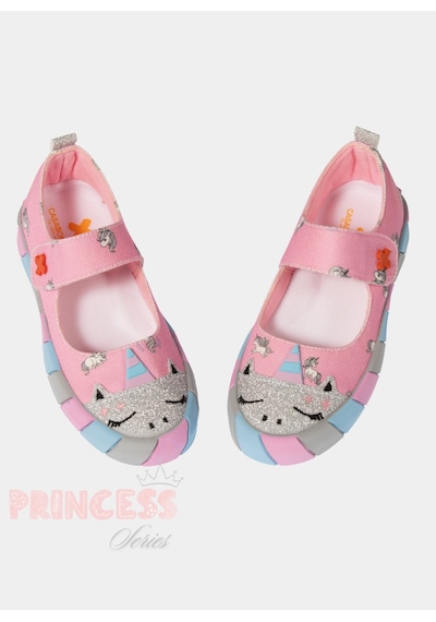 Unicorn Kanvas 3d Baskılı Kız Çocuk Babet Pembe