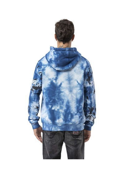 Cipo & Baxx Cl593 Erkek Hoodie Sweatshirt Modern Baskılı, Kapüşonlu, Rahat Kesim Sweatshirt Mavi