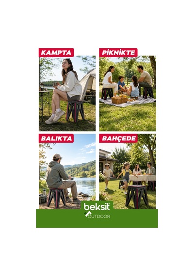 Outdoor Herkül L Katlanır Reflektörlü Tabure 2'li Antrasit Antrasit Antrasit