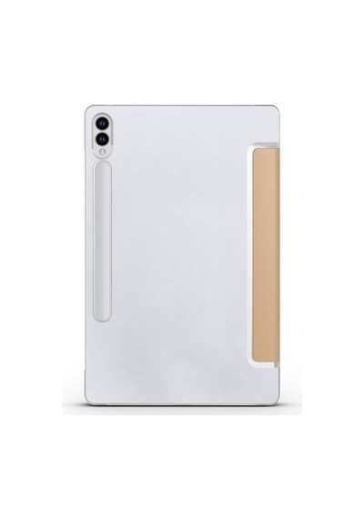 Galaxy Uyumlu  Tab S9 Fe Plus Smart Cover Standlı 1-1 Tablet Kılıfı Gold Kapaklı Kılıf