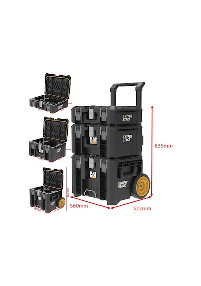 Cat Da41005 Hyper Stack 3 Lü Tekerlekli Kilitli Takım Çantası Seti