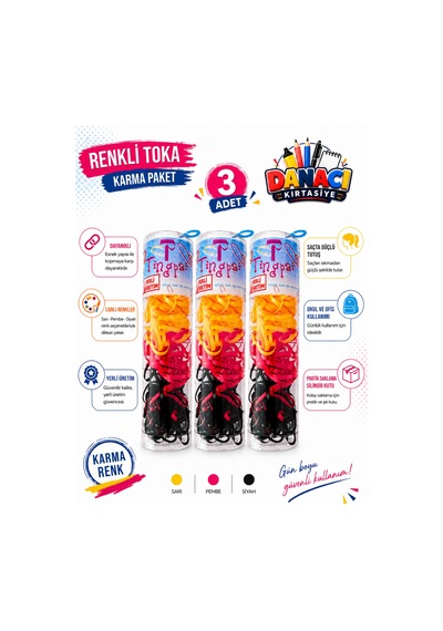 3 Adet Kopmayan Renkli Lastik Saç Tokası Karma Renk Esnek Saç Lastiği Kız Çocuk Kadın Çok Renkli