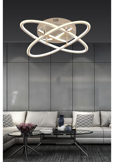 Pl 010 4 Çift Yönlü Model Gold 3 Renkli Salon Ve Oturma Odası İçin İdeal Alüminyum Avize, 65x10 Gold