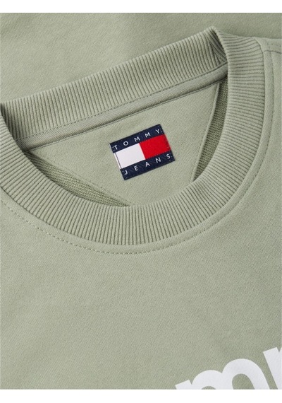 Tommy Hilfiger Tjm Graphıc Crewneck Ext Erkek Yeşil Sweatshirt - Dm0dm23392