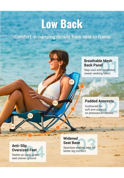 Kingcamp Lilac Beach Chair Plaj Ve Dinlenme Sandalyesi Blue Çok Renkli