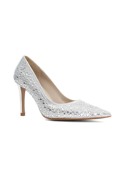 Kadın Lame Parlak İnce Topuklu Stiletto Gümüş