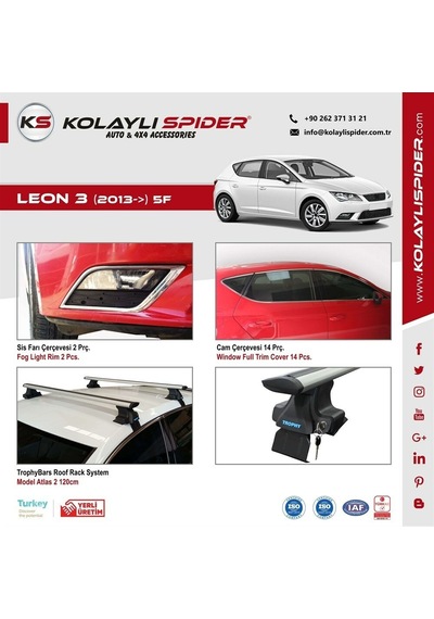 Seat Leon 3 5F Sis Farı Çerçecesi 2 Prç Krom 2013-2015