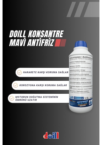 Konsantre - Saf 1.5 Litre Mavi Antifriz - G11 Üretim Yılı: 2025 Mavi