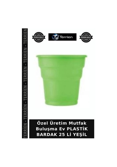 Özel Üretim Mutfak Buluşma Ev Plastik Bardak 25 Li Yeşil