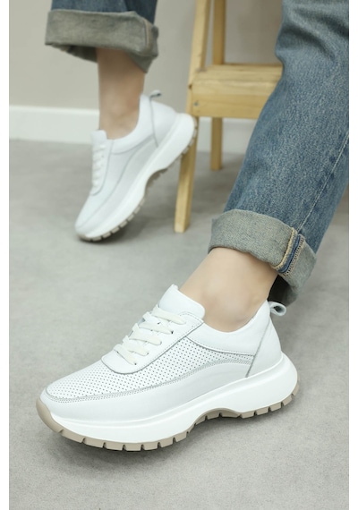 Fast Step Hakiki Deri Kadın Casual Ayakkabı 136za503 Beyaz - Beyaz