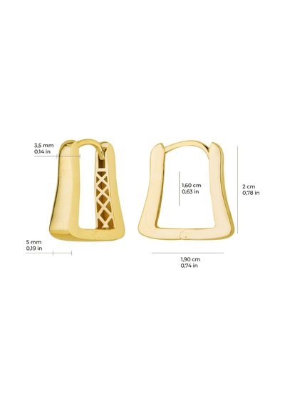 14 Ayar İtalyan Modern Altın Küpe 3,8 Gr-6084