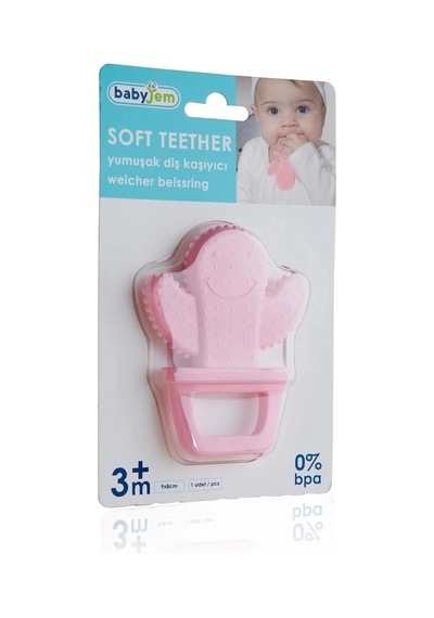 Babyjem Yumuşak Diş Kaşıyıcı Kaktüs Pembe