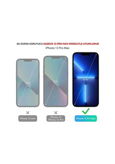 Apple Uyumlu iPhone 13 Pro Max  Premium Ekran Koruyucu 9h Sert Temperli Kırılmaz Cam Koruma Şeffaf