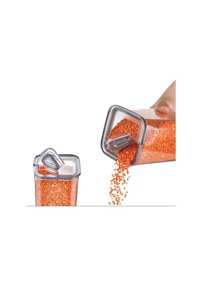 Pratik Kare Saklama Kabı, 3x1700 Ml Şeffaf