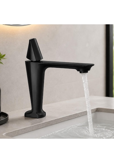 Vıta Kısa Lavabo Bataryası Mat Sıyah Mat Siyah