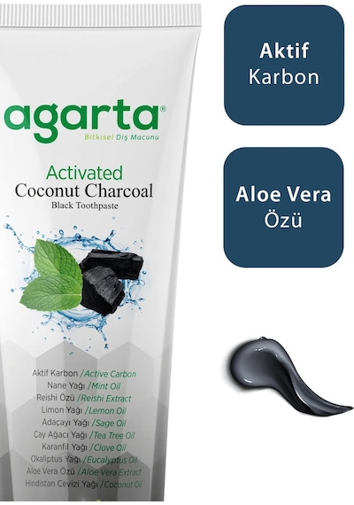Doğal Hindistan Cevizi Özlü Aktif Karbon Diş Macunu 100 Ml