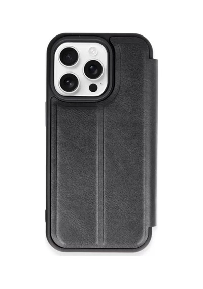 Apple  Uyumlu - iPhone 15 Pro Max Kılıf Flip Cover - Siyah Diğer