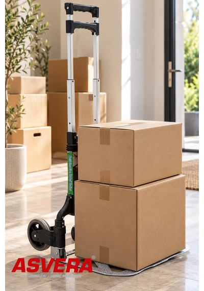 Asvera Eko Metal Koli Arabası 100 Kg Taşıma Kapasiteli Paket Arabası