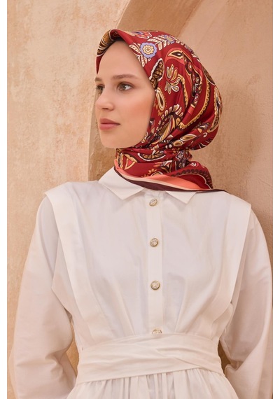Belli İpek Eşarp - 4111-40 Kiremit Twill