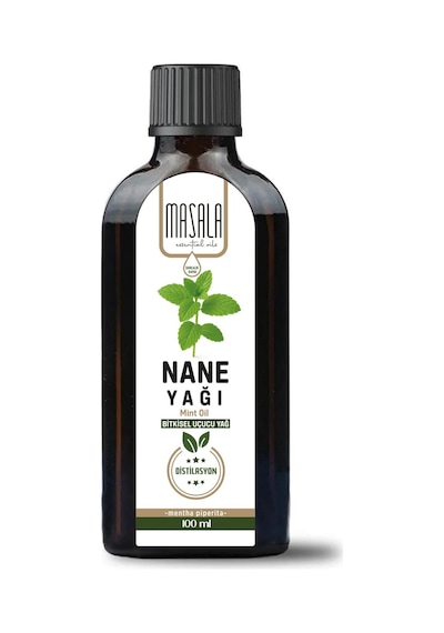 Nane Yağı 100 Ml Mentha Piperita Cam Şişe Doğal Uçucu Yağ Buhar Distilasyonu 100 G