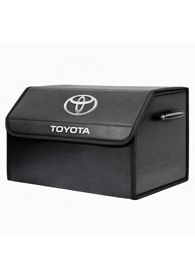 Toyota Marka Logolu Oto Bagaj Organizer Çanta Oto Bagaj Çantası 2 Bölmeli Suni Deri 48 Cm X 31 Cm X 29 Cm