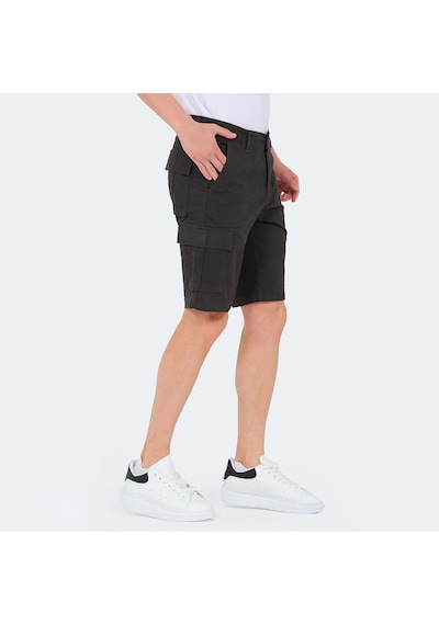 Slazenger EARNINGS Erkek Cepli Kargo Koyu Gri Şort