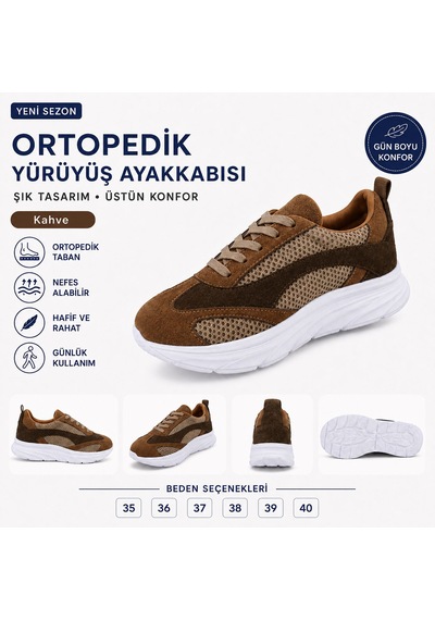 Genpa Deri Ve Tekstil Confort Spor Ayakkabı Taba