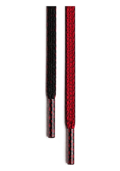 Hapshoe 80 Cm Kırmızı Siyah 5 Mm Yassı Mumlu Ayakkabı Bağcığı