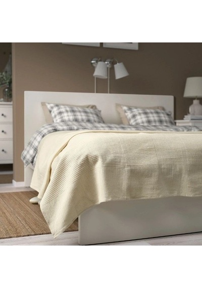 Ikea Indıra Polar Koltuk Örtüsü Çift Kişilik 230 X 250 Cm Krem