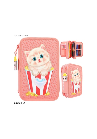 Top Model Triple Cat İçi Dolu Kalem Kutusu