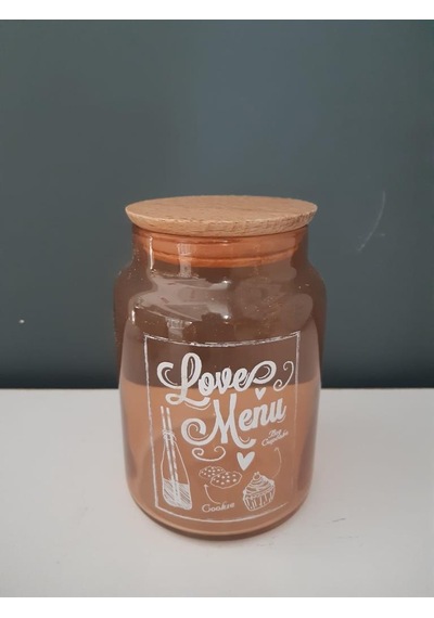 TANTİTONİLOVE MENU DESENLİ ROSE GOLD CAM KAVANOZ 890 ML
