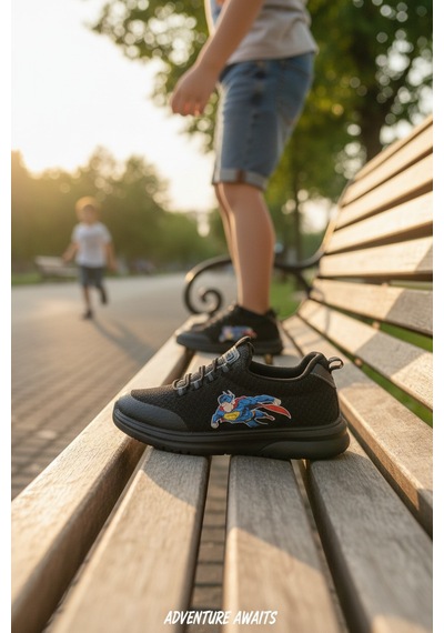 Enoch Süper Kahraman Figürlü Esnek Tabanlı Ve Kolay Giyim Slip-on Model Çocuk Ayakkabı Siyah Enoch Süper Kahraman Figürlü Esnek Tabanlı Ve Kolay Giyim Slip-on Model Çocuk Ayakkabı Siyah